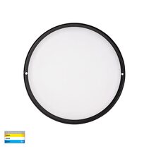 Muovi 12W CCT 240V LED Round Large Wall or Ceiling Light Black - HV3525T-BLK
