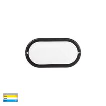 Muovi 5W CCT 240V LED Oval Small Wall or Ceiling Light Black - HV3526T-BLK