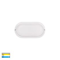 Muovi 5W CCT 240V LED Oval Small Wall or Ceiling Light White - HV3526T-WHT
