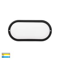 Muovi 7W CCT 240V LED Oval Large Wall or Ceiling Light Black - HV3527T-BLK