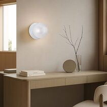 Odessa Diamond Cut Glass LED Wall Light With White Base Large / Cool White - LM002WL068