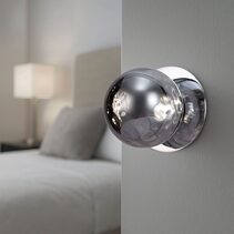 Odessa Molten Ripple Glass LED Wall Light With Chrome Base Large / Cool White - LM002WL071