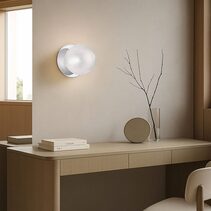 Odessa Diamond Cut Glass LED Wall Light With Chrome Base Large / Cool White - LM002WL072