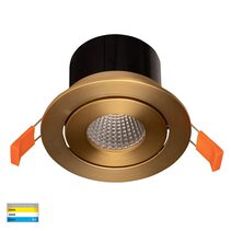 Prime 12W CCT 240V LED Tilt Downlight Brass - HV5512T-BR