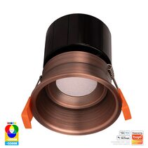 Prime Wi-Fi 12W RGBCW 240V LED Fixed Deep 84mm Downlight Antique Brass - HV5513RGBCW-AB
