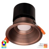 Prime Wi-Fi 12W 240V LED 105mm RGBCW Fixed Deep Downlight Antique Brass - HV5514RGBCW-AB