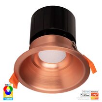 Prime Wi-Fi 12W 240V LED 105mm RGBCW Fixed Deep Downlight Copper - HV5514RGBCW-CP