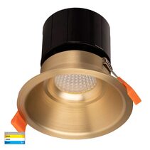 Prime 12W CCT 240V LED 105mm Deep Fixed Downlight Brass - HV5514T-BR