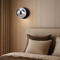 Odessa Molten Ripple Glass LED Wall Light With Black Base Small / Warm White - LM002WL003