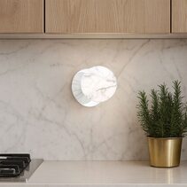 Odessa Marble Opal Glass LED Wall Light With Chrome Base Small / Cool White - LM002WL050