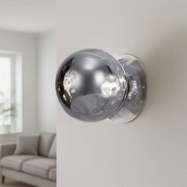 Odessa Molten Ripple Glass LED Wall Light With Chrome Base Small / Cool White - LM002WL051