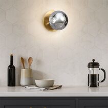 Odessa Molten Ripple Glass LED Wall Light With Brass Base Small / Cool White - LM002WL055