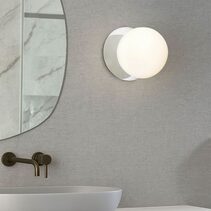 Odessa Opal Frosted Glass LED Wall Light With Chrome Base Large / Warm White - LM002WL029