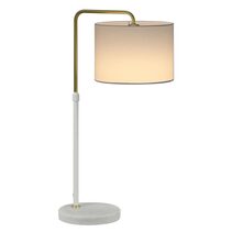 Arriba Drum Shade With Marble Base Height Adjustable Table Lamp White - ARRIBA-T2