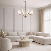 Brevan 8 Light Pendant Antique Gold - BREVAN PE8-AGMB