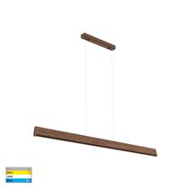 Opex 20W CCT 240V LED 1200mm Pendant Walnut Timber - HV6013T
