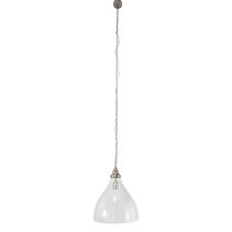 Keys Chain Pendant Large Brushed NIckel / Clear - LOI1001657