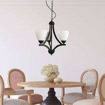 Roxby 3 Light Traditional Metal Pendant Black - OL65823BK