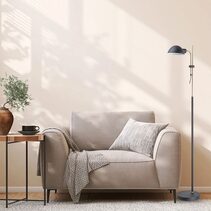 Tettu Adjustable Height Swivel Head Sand Floor Lamp Black - TETTU-F1