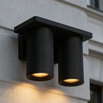 Silo 2 Light Down Wall Pillar Light Black - UOW-SILO2-DN  BLK