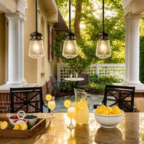 Lyndon 1 Light Architectural Bronze Outdoor Hanging Pendant - KL/LYNDON8/S/AZ