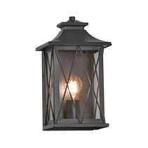 Odin Galvanised Iron Black Wall Light - HV3532W-S-BLK