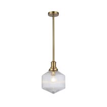Jefferson Small Rod Pendant Clear / Satin Brass - LOI1001698A