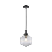 Jefferson Small Rod Pendant Clear / Matt Black - LOI1001699A