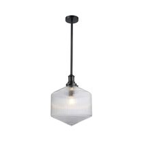 Jefferson Large Rod Pendant Clear / Matt Black - LOI1001718A