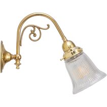 Victoriana Wall Bracket Polished Brass With Zipper 23 Clear Shade - LOI3001282A