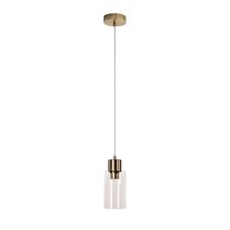 Lisa Cylindrical Clear Glass Pendant Satin Brass / Clear - OL60585CL