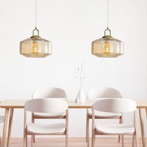 Clarise Geometric Glass Pendant Amber - OL63811AM