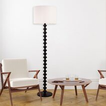 Spindle Floor Lamp With Shade Black - OL93543BK