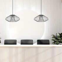 Interior Oval Cage 440mm Iron Pendant Matt Black - PARRILLA1