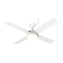 Quantum 48" DC Ceiling Fan + LED Light Matt White - MQDC1243WR