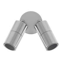 Shadow 2 x 6W CCT 12V DC MR16 LED Double Adjustable Wall Light Titanium Silver - 10916