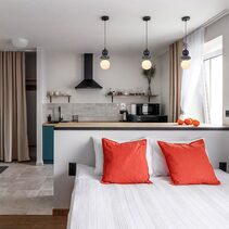 Tocado Interior Sandblasted Opal Diffuser Glass with Ceramic Bead Pendant Grey / Purple - TOCADO1