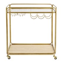 Wentworth Rectangle Bar Cart Antique Gold - 33518
