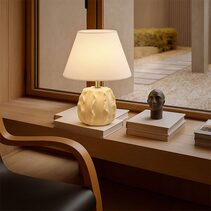 Lila Ceramic Table Lamp Butter Cream / Linen - LL-27-0326