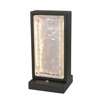 Zeigel Interior LED Rectangular Textured Ice Glass Diffuser Table Lamp Satin Black - ZEIGEL-T1