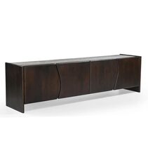 Edwin River Brown Marble Entertainment Unit Dark Walnut - 33916