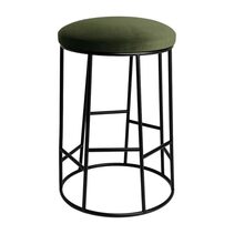 Aiden Black Steel Kitchen Stool Range Moss Velvet - 34167