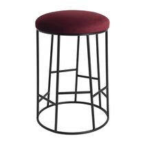 Aiden Black Steel Kitchen Stool Range Mulberry Velvet - 34168