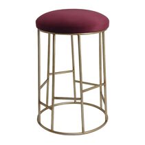 Aiden Gold Steel Kitchen Stool Range Mulberry Velvet - 34173