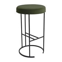 Balckley Black Iron Kitchen Stool Moss Velvet - 34182