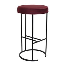 Balckley Black Iron Kitchen Stool Mulberry Velvet - 34183
