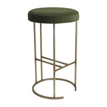 Balckley Gold Iron Kitchen Stool Moss Velvet - 34187
