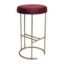 Balckley Gold Iron Kitchen Stool Mulberry Velvet - 34188