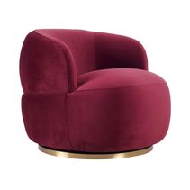 Tubby Swivel Arm Chair Mulberry Velvet - 34220