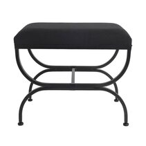 Novak Black Iron Stool Black Linen - 34443